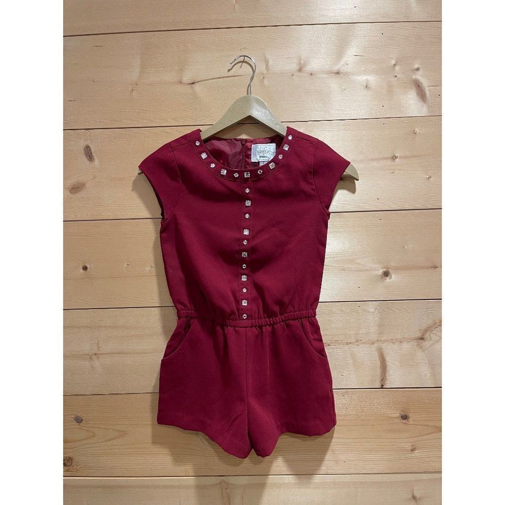 Dressed Up By Gymboree Burgundy Romper Sz 8 Girls